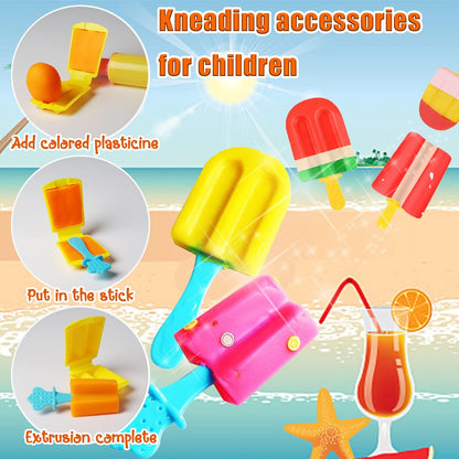 Ice Cream Party Pretend Play House Toy DIY Color Mud Ice Cream Machine Fun Modeling Clay Dough Playset Kitchen Children Girls Toys