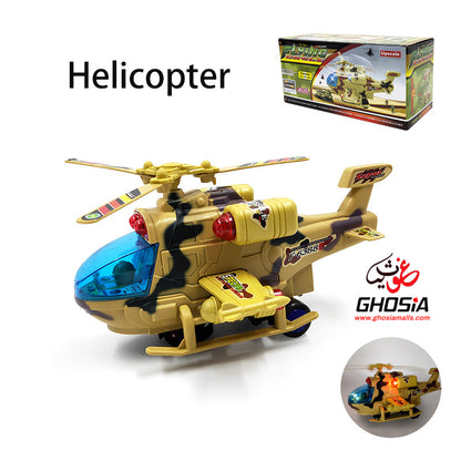 Military Bump and Go Helicopter: Bump & Go Toy Chopper with Lights & Music for Kids