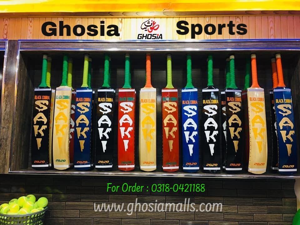 Ghosia Sports Black Cobra Saki Cricket Bats with Bat Cover