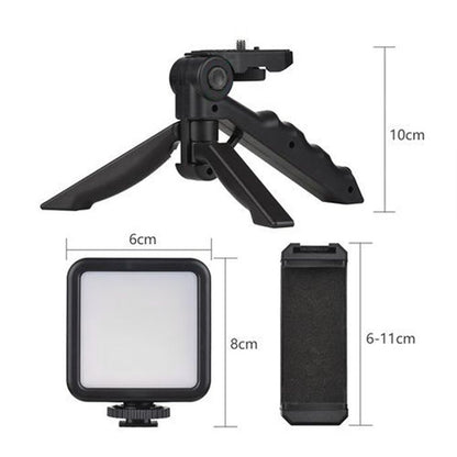 Video-Making Kit With Microphone/Tripod/Spotlight/Universal Mobile Holder/Remote Controller Shutter For Video Making, Selfies, Live Broadcast, Recording - 2449