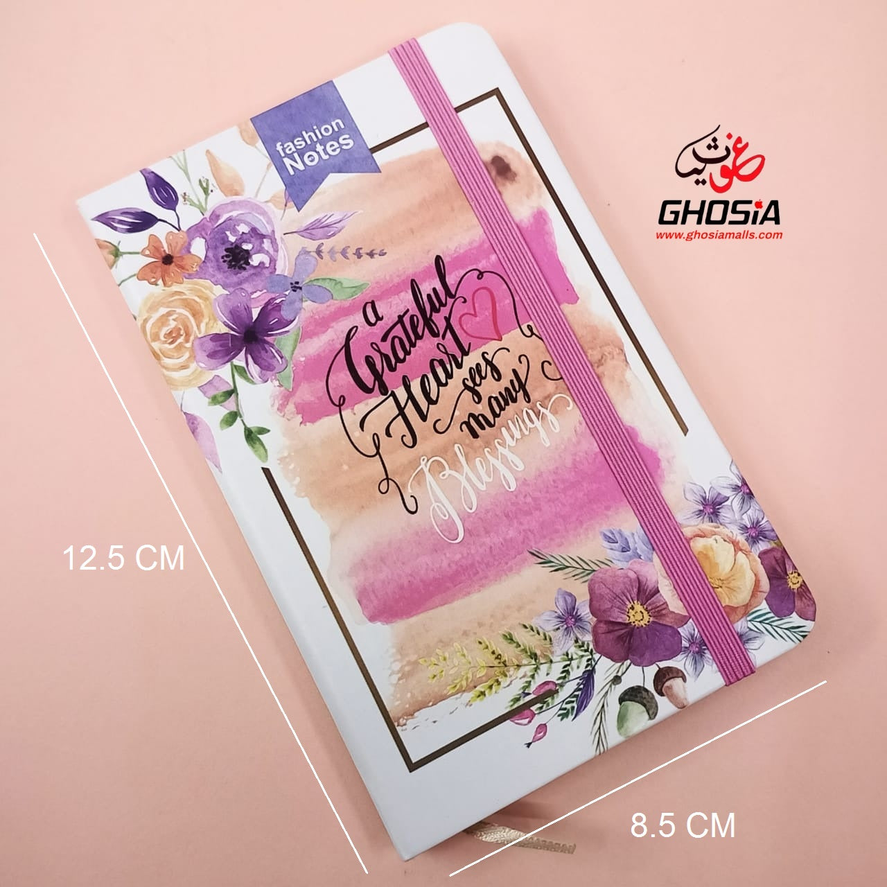 Soft Theme Fancy Style Floral Design Cover Pocket Diary (Size A6) Travel Pocket Diary - Cute Memo Notepads With 192 Finely Lined Pages - Ghosia Mall's