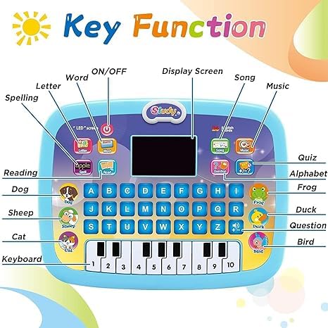 LED Display with Music, Alphabet ABC & 123 Learning Computer for Kids