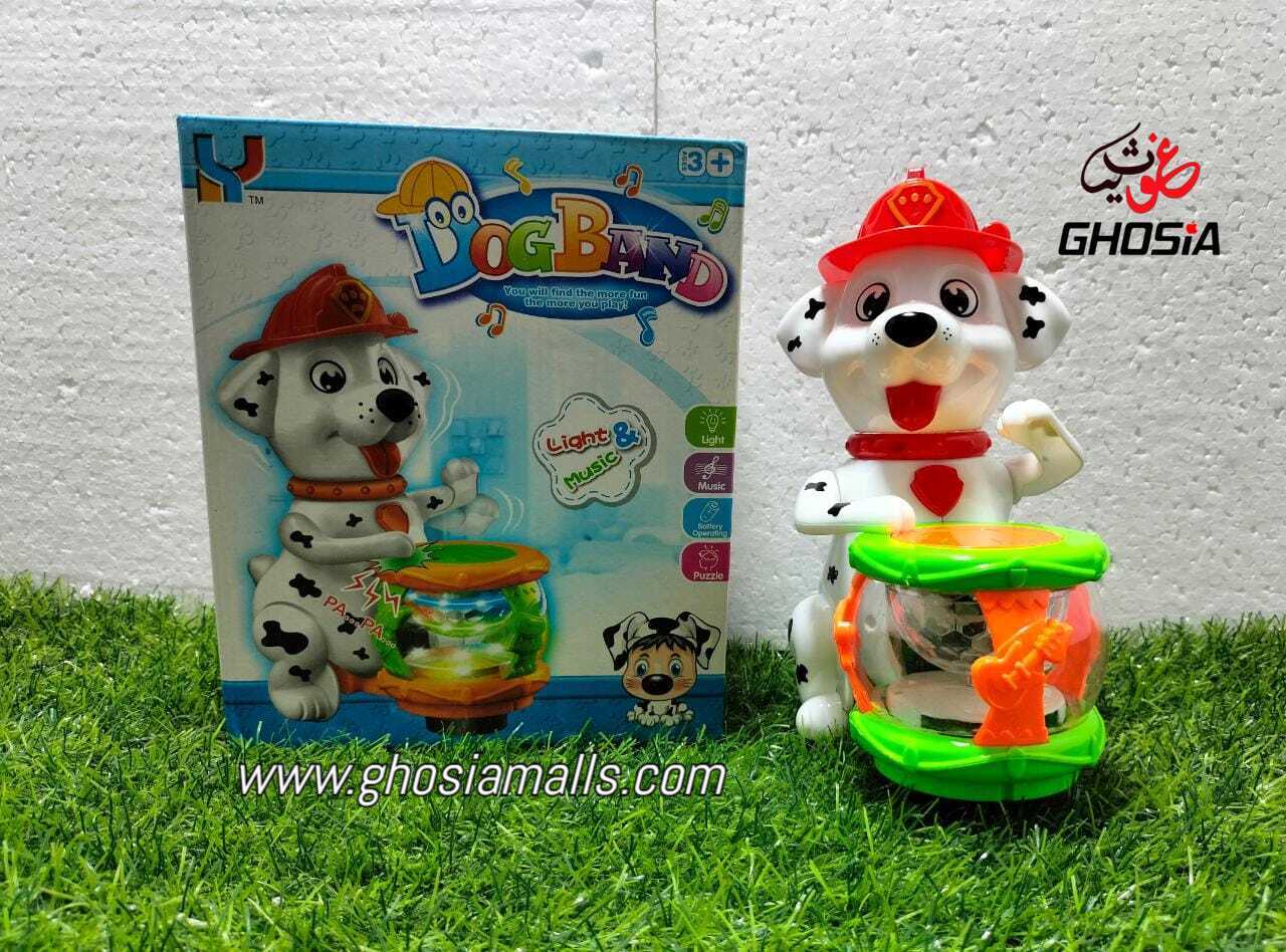 Dog Drummer Cute Toy For Kids With Lights And Music-Bump & Go Toy