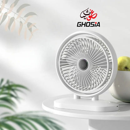 Portable Fan 180° Rotation Rechargeable Fan Multifunction 3 Speed Adjustment USB Charging 3 Blade Table Fan. 4706