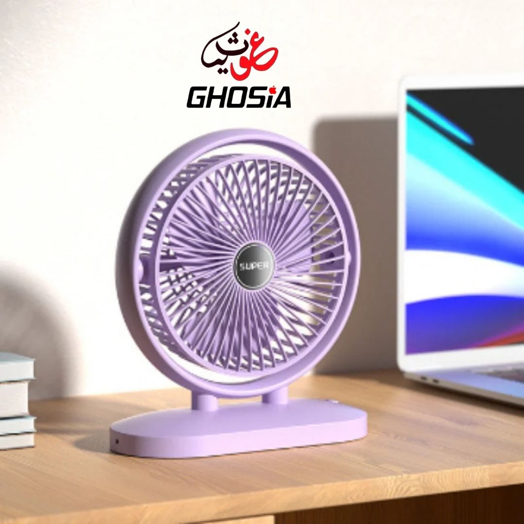 Portable Fan 180° Rotation Rechargeable Fan Multifunction 3 Speed Adjustment USB Charging 3 Blade Table Fan. 4706