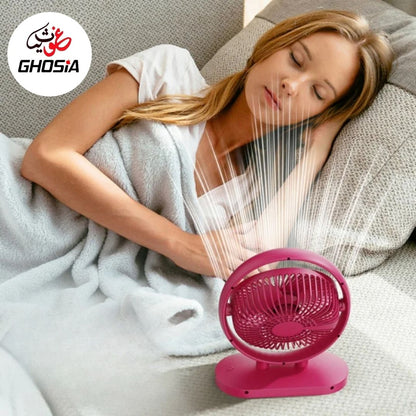 Portable Fan 180° Rotation Rechargeable Fan Multifunction 3 Speed Adjustment USB Charging 3 Blade Table Fan. 4706