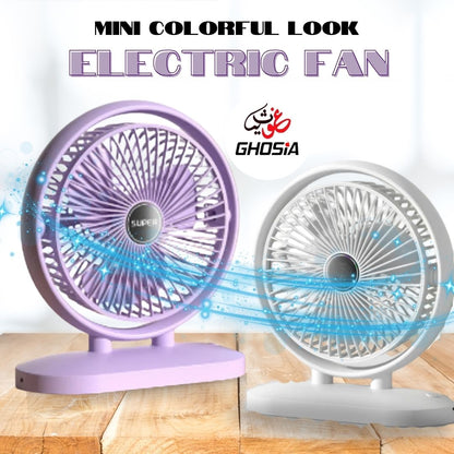 Portable Fan 180° Rotation Rechargeable Fan Multifunction 3 Speed Adjustment USB Charging 3 Blade Table Fan. 4706
