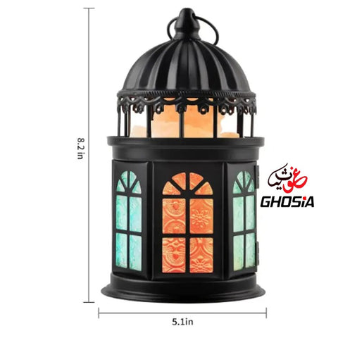 European Style Retro Candle Lamp Lantern Candle Holder Windowsill Candles Holder Room Decor Colorful Glass Candle Holder Pendant Lamp Decoration Ornament