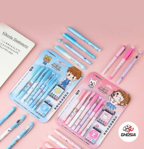 Soft Theme Ink Pen For Girls And For Boys Fountain Pen Set With Erasable Ink Cartridges Gift For Kids For Boys &Girls