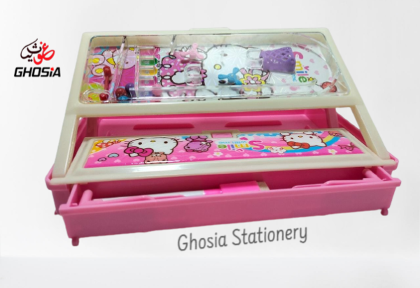 Kids Favorite Cartoon Characters Geometry Box With Game And Writing & Drawing White Board