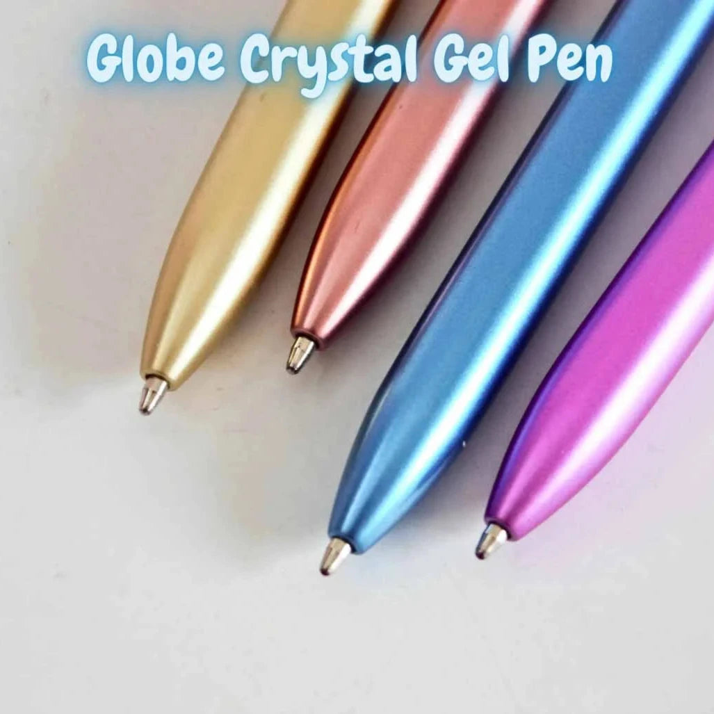 Fancy Novelty Globe Pen, Crystal Globe Glitter Topper Pen, Sleek Design Crystal Quicksand Rhinestone Pen