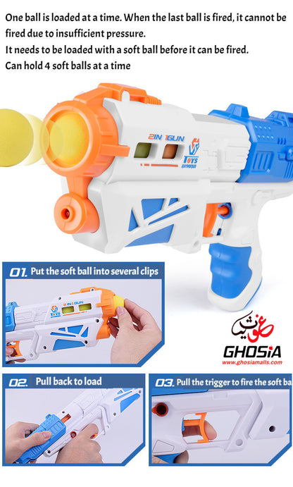 Toy Gun 2 in 1  Magic Blaster Ball Shooter Gun and Water Shooting Toys for Kids With Target Pins Action Toys For Kids