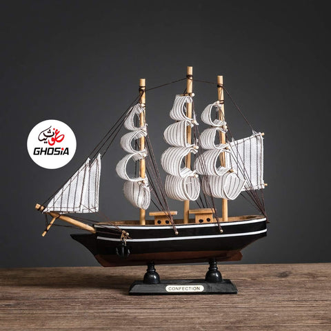 Decorative Sailing Ship Decoration (Medium Size) 100% Handmade Art Piece | Best Showpiece for Office and Home Decor | Decorative Wooden Sailing Ship Showpiece