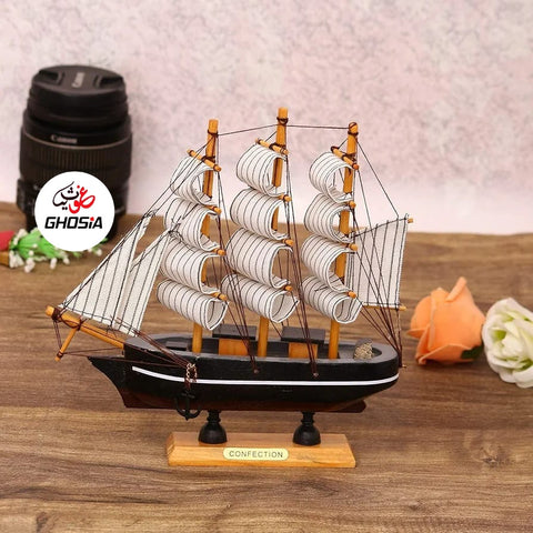 Decorative Sailing Ship Decoration (Medium Size) 100% Handmade Art Piece | Best Showpiece for Office and Home Decor | Decorative Wooden Sailing Ship Showpiece