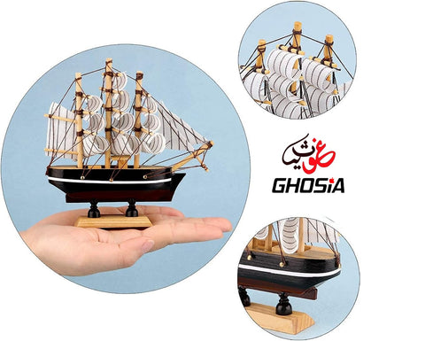 Decorative Sailing Ship Decoration (Medium Size) 100% Handmade Art Piece | Best Showpiece for Office and Home Decor | Decorative Wooden Sailing Ship Showpiece