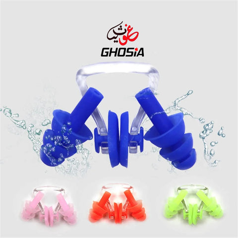 Ear Plugs and Nose Clips Silicone Waterproof Dust-Proof Earplugs Water Sports Diving Swimming Training Pool Accessories