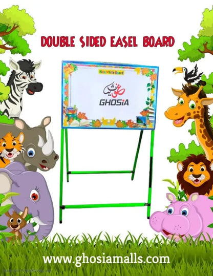 Large Size Learning Easel 2 in one Blackboards & Whiteboards - (40 x 24) inch with Free Chalk, Duster & Marker