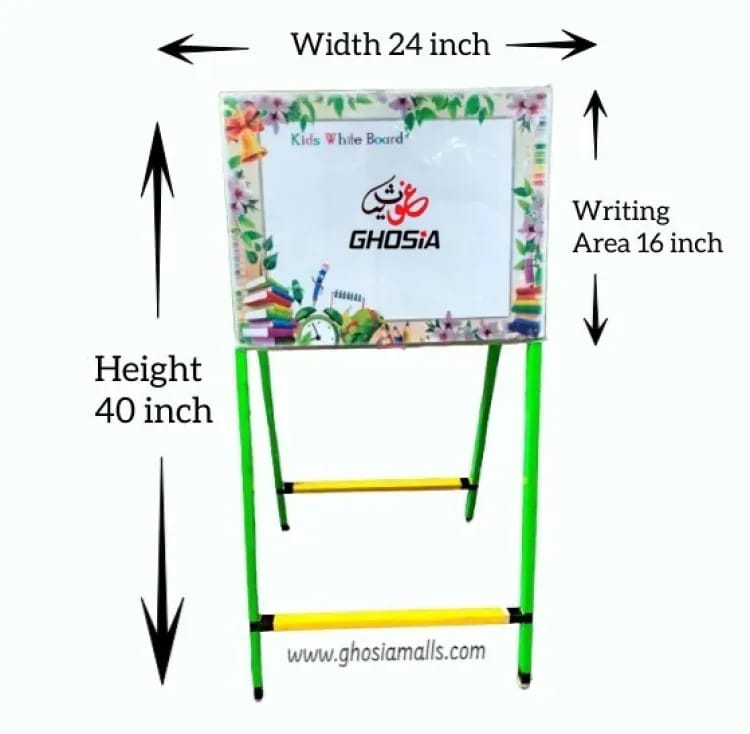 Large Size Learning Easel 2 in one Blackboards & Whiteboards - (40 x 24) inch with Free Chalk, Duster & Marker