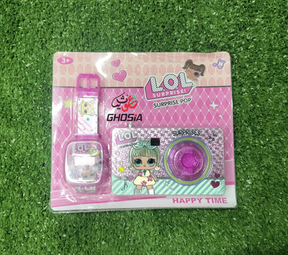 Cartoon Themed Toy Camera And Watch One Click Camera Toy & Soft Themed Wearable Wrist Watch