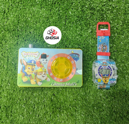 Cartoon Themed Toy Camera And Watch One Click Camera Toy & Soft Themed Wearable Wrist Watch