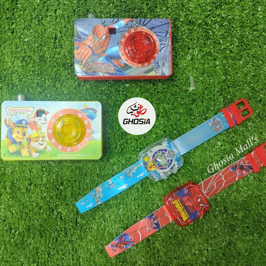 Cartoon Themed Toy Camera And Watch One Click Camera Toy & Soft Themed Wearable Wrist Watch