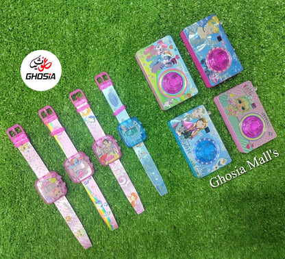 Cartoon Themed Toy Camera And Watch One Click Camera Toy & Soft Themed Wearable Wrist Watch