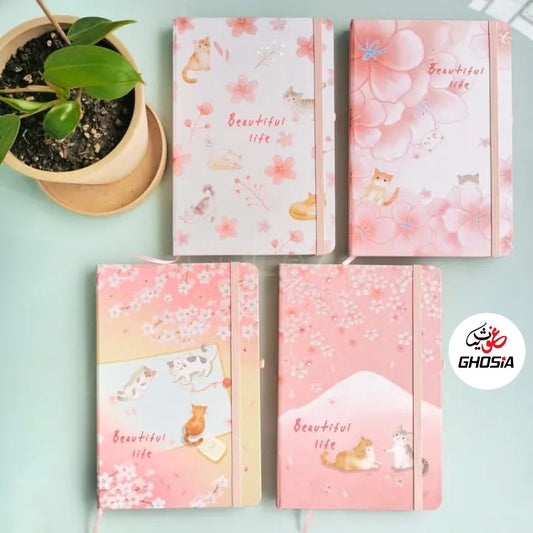 Kitty Theme Soft Colorful Cover Diary Hardcover Notebook Stationery Diary A7 Mini Pocketbook School