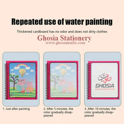 Magic Water Coloring Painting Book Pack with Magic Coloring Pen Reusable Water Coloring Book