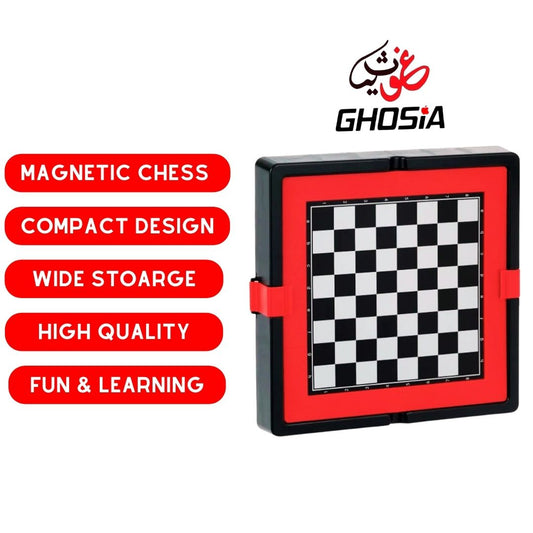 Chess Board Game with Storage Compartment I Best Classic Board Game Set for Kids, Adults, Family & Friends I Portable Educational Travel Chess - Ghosia Mall's