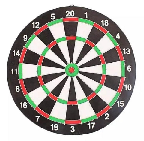 2 in 1 Double Sided Dart Board Game with 6 Darts - Size 12", 15'', 17'' inch