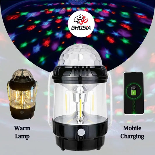 Portable LED Disco Light – Multifunctional RGB Party Lamp with Rotating Effects. 2978 - Ghosia Mall's