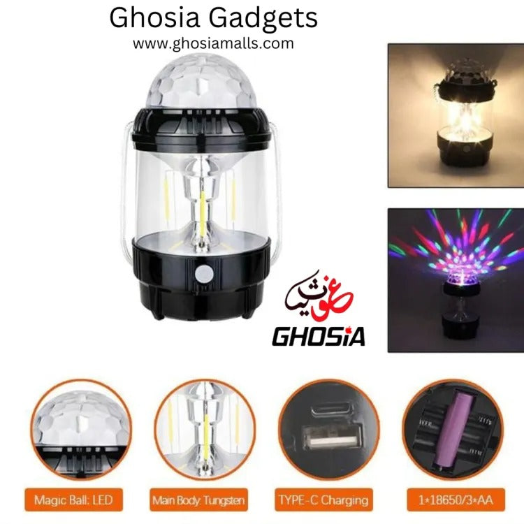 Portable LED Disco Light – Multifunctional RGB Party Lamp with Rotating Effects. 2978