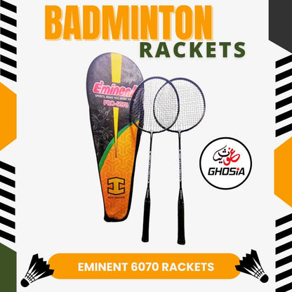 Eminent Badminton Rackets PRO-6070, All Black For Kids,Adults and Amateur players