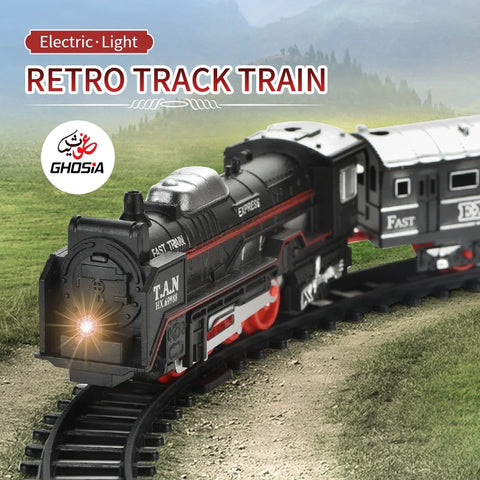 Battery Operated Simulation Electric Train & Train Set with Bright Headlight Wide Track Railway Set