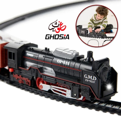 Battery Operated Simulation Electric Train & Train Set with Bright Headlight Wide Track Railway Set