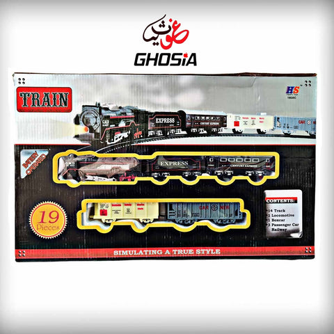 Battery Operated Simulation Electric Train & Train Set with Bright Headlight Wide Track Railway Set