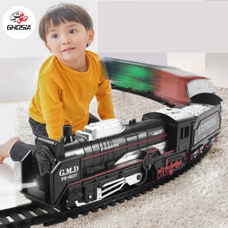 Battery Operated Simulation Electric Train & Train Set with Bright Headlight Wide Track Railway Set