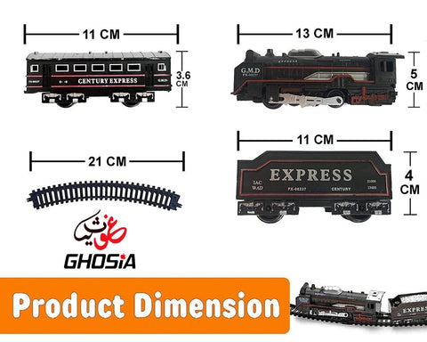 Battery Operated Simulation Electric Train & Train Set with Bright Headlight Wide Track Railway Set