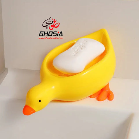 Cute Duck Shape Soap Holder Dish With Water Drain System Super Cute Soap Holder For Counter Storage ( Yellow )