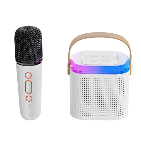 Y1 Portable Wireless Microphone Family Karaoke Machine Bluetooth-Compatible 5.3 Stereo Sound Family Singing Karaoke Speaker