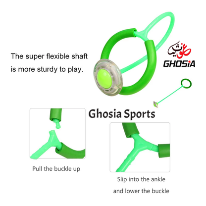 Kids Skipping Rope Ball LED Flashing Colorful Sports Swing Toys- Ghosia Sports Fun Ankle Skipping Ball Games For Kids And Adults