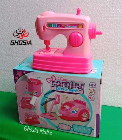 Mini Sewing Machine Toy for Kids Battery Operated Girl Dollhouse Accessories Pretend Play Toys For Girls