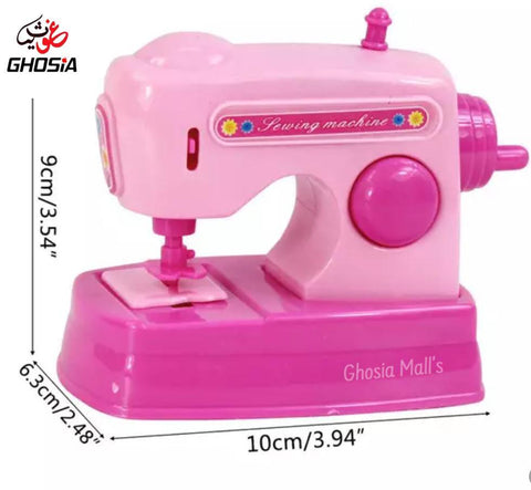 Mini Sewing Machine Toy for Kids Battery Operated Girl Dollhouse Accessories Pretend Play Toys For Girls