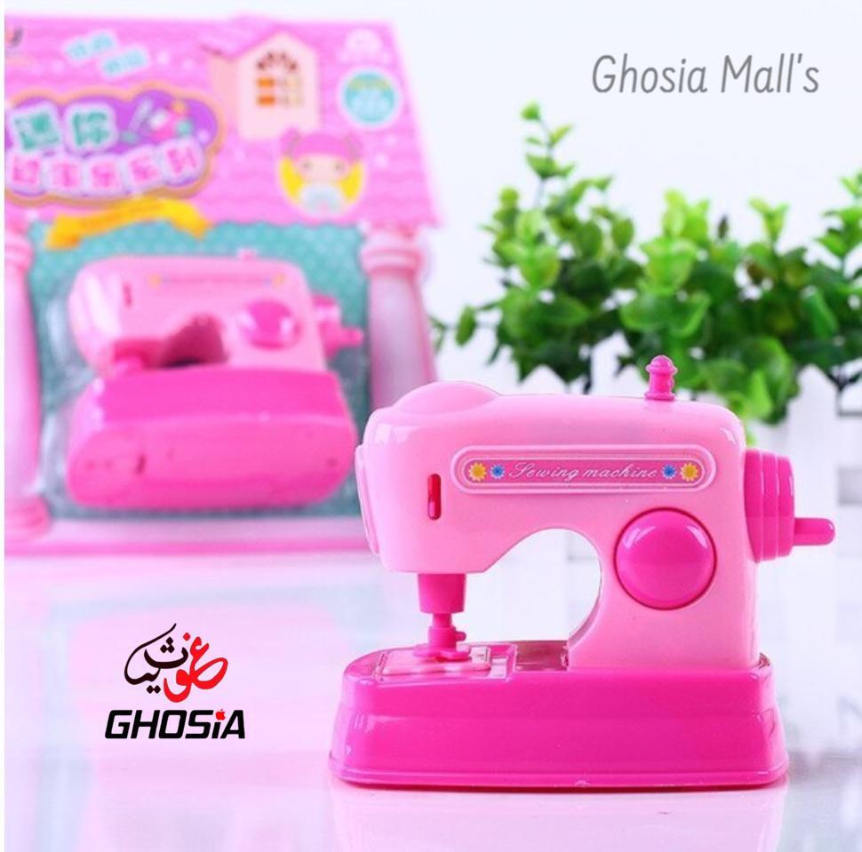 Mini Sewing Machine Toy for Kids Battery Operated Girl Dollhouse Accessories Pretend Play Toys For Girls