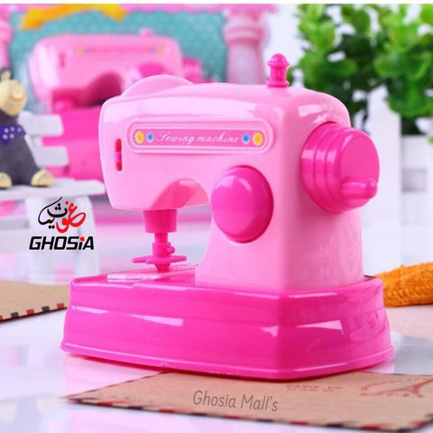 Mini Sewing Machine Toy for Kids Battery Operated Girl Dollhouse Accessories Pretend Play Toys For Girls