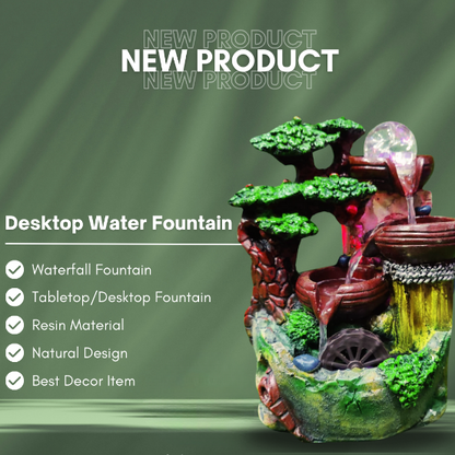 Garden Fountain Decoration Desktop Water Fountain Unique Resin Table Decoration