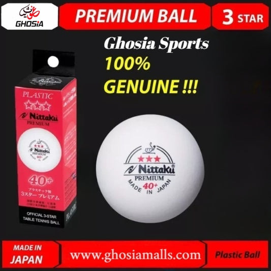 Nittaku 3-Star Premium Quality Table Tennis Ball - ( Pack Of 3 )