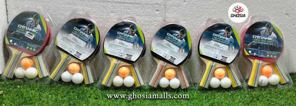 Ghosia Sports Dynamic Table Rackets Pair & 3 Balls Table Tennis Game Set