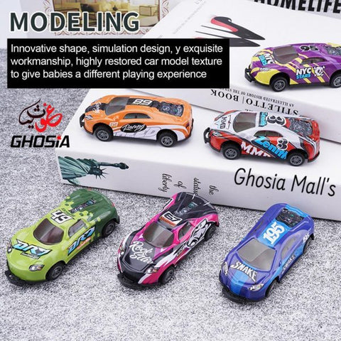 5 pcs Toys Action Kids Alloy Car Pull Back Car Ejection Jumping New Style Crash Racing Jumping Cars Box