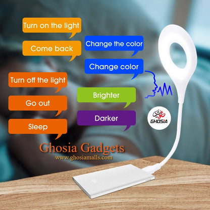 Flexible USB Foldable Light with Voice Activation – Easily Adjust Between Warm and White Lighting Modes for Any Mood or Task. A Stylish, Space-Saving Light Solution for Modern, Hands-Free Convenience. 3266